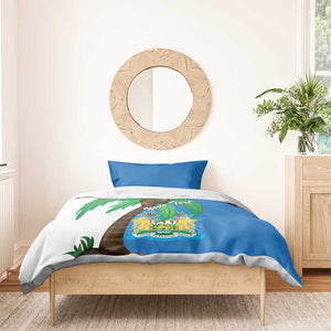 Personalised Afro Sierra Leone Bedding Set Coat Of Arms With Flag Map