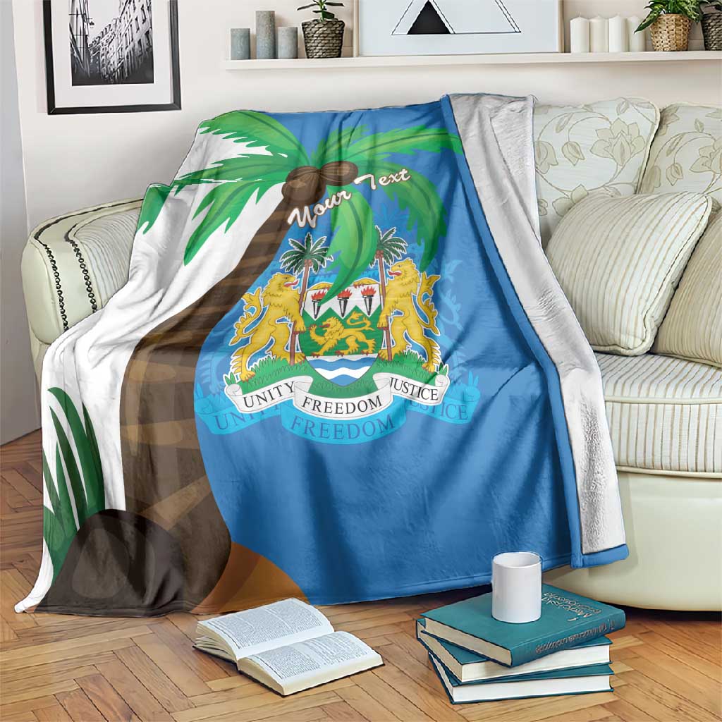 Personalised Afro Sierra Leone Blanket Coat Of Arms With Flag Map