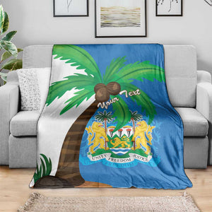 Personalised Afro Sierra Leone Blanket Coat Of Arms With Flag Map