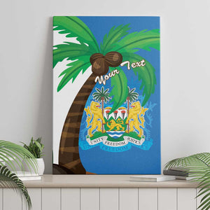 Personalised Afro Sierra Leone Canvas Wall Art Coat Of Arms With Flag Map