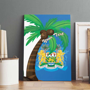 Personalised Afro Sierra Leone Canvas Wall Art Coat Of Arms With Flag Map