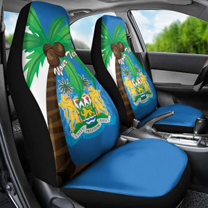 Personalised Afro Sierra Leone Car Seat Cover Coat Of Arms With Flag Map