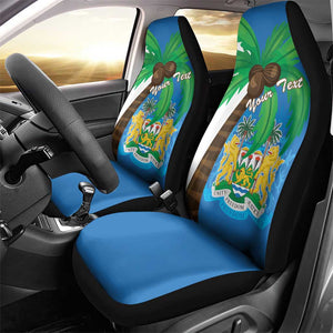 Personalised Afro Sierra Leone Car Seat Cover Coat Of Arms With Flag Map