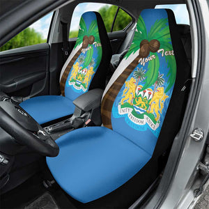 Personalised Afro Sierra Leone Car Seat Cover Coat Of Arms With Flag Map