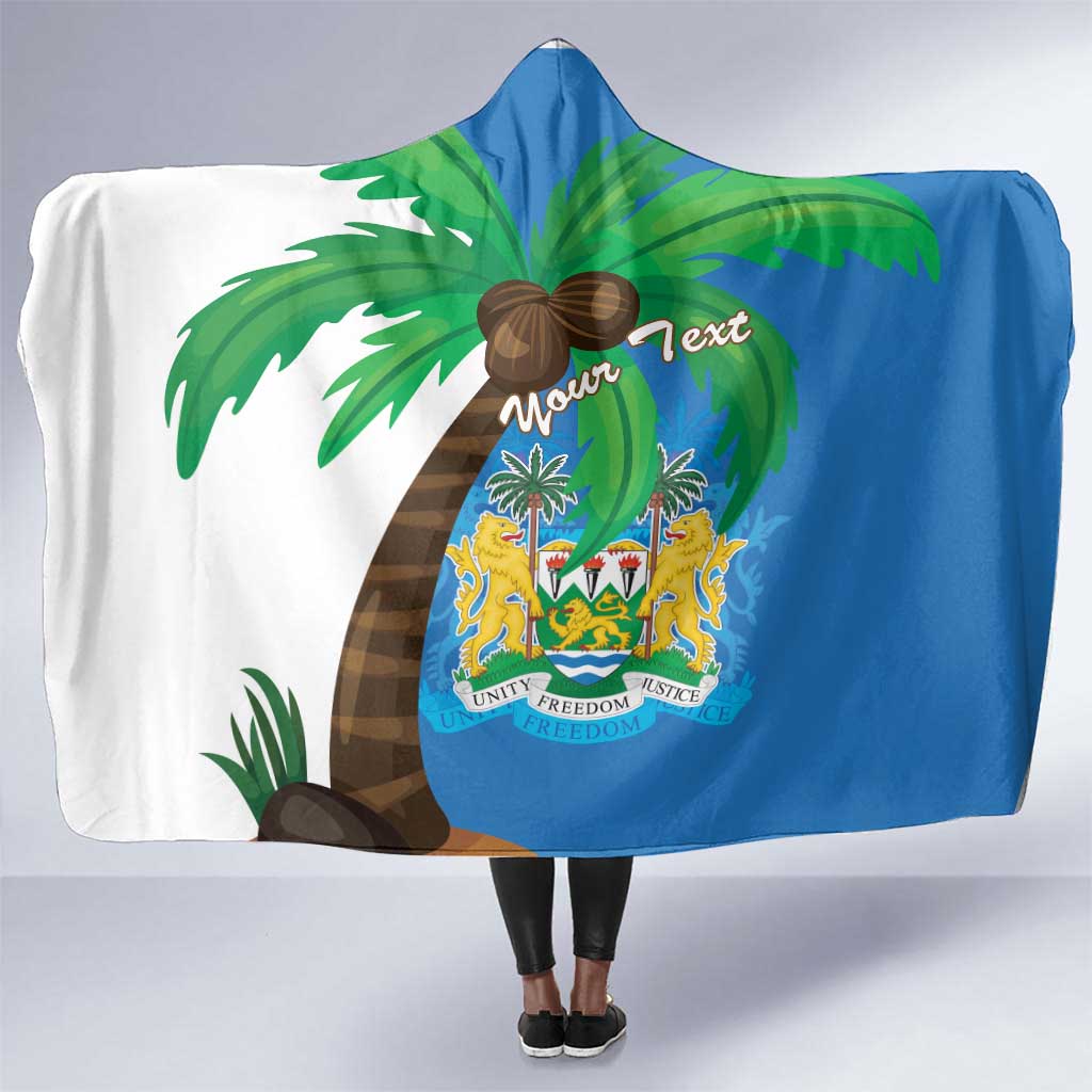 Personalised Afro Sierra Leone Hooded Blanket Coat Of Arms With Flag Map