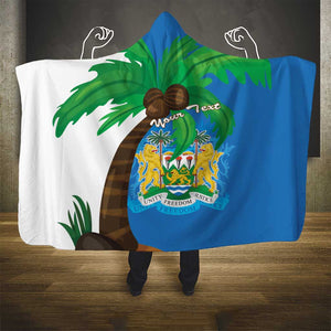 Personalised Afro Sierra Leone Hooded Blanket Coat Of Arms With Flag Map