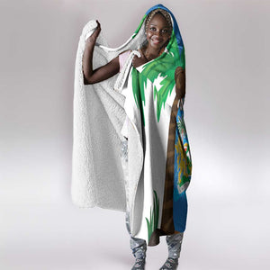 Personalised Afro Sierra Leone Hooded Blanket Coat Of Arms With Flag Map