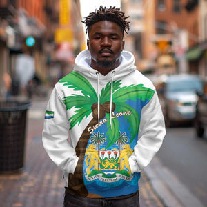 Personalised Afro Sierra Leone Hoodie Coat Of Arms With Flag Map