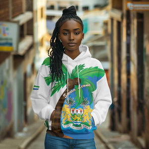 Personalised Afro Sierra Leone Hoodie Coat Of Arms With Flag Map