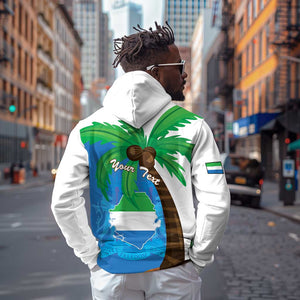 Personalised Afro Sierra Leone Hoodie Coat Of Arms With Flag Map