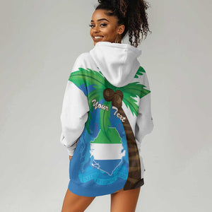 Personalised Afro Sierra Leone Hoodie Dress Coat Of Arms With Flag Map