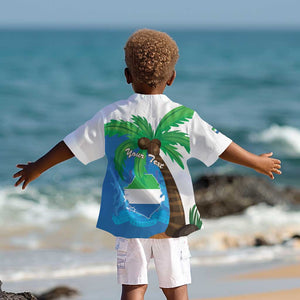 Personalised Afro Sierra Leone Kid Hawaiian Shirt Coat Of Arms With Flag Map