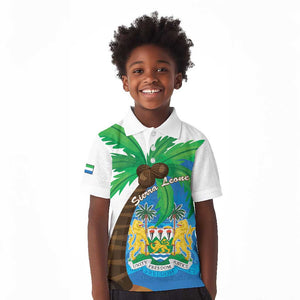 Personalised Afro Sierra Leone Kid Polo Shirt Coat Of Arms With Flag Map