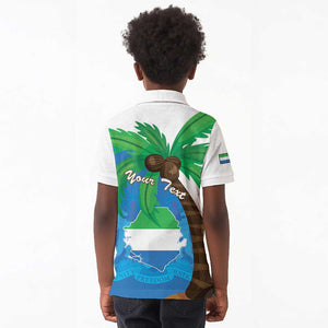 Personalised Afro Sierra Leone Kid Polo Shirt Coat Of Arms With Flag Map