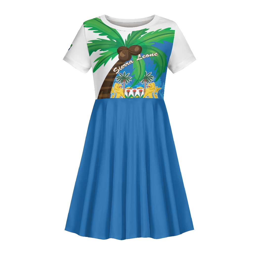 Personalised Afro Sierra Leone Kid Short Sleeve Dress Coat Of Arms With Flag Map