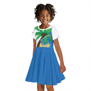 Personalised Afro Sierra Leone Kid Short Sleeve Dress Coat Of Arms With Flag Map