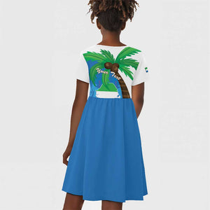 Personalised Afro Sierra Leone Kid Short Sleeve Dress Coat Of Arms With Flag Map