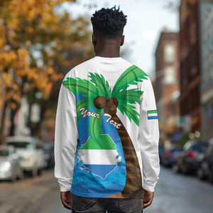 Personalised Afro Sierra Leone Long Sleeve Shirt Coat Of Arms With Flag Map