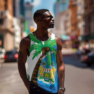 Personalised Afro Sierra Leone Men Tank Top Coat Of Arms With Flag Map