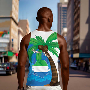 Personalised Afro Sierra Leone Men Tank Top Coat Of Arms With Flag Map