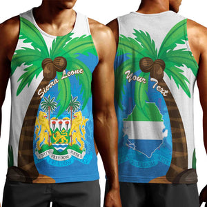 Personalised Afro Sierra Leone Men Tank Top Coat Of Arms With Flag Map