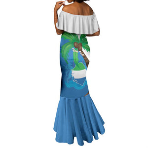 Personalised Afro Sierra Leone Mermaid Dress Coat Of Arms With Flag Map