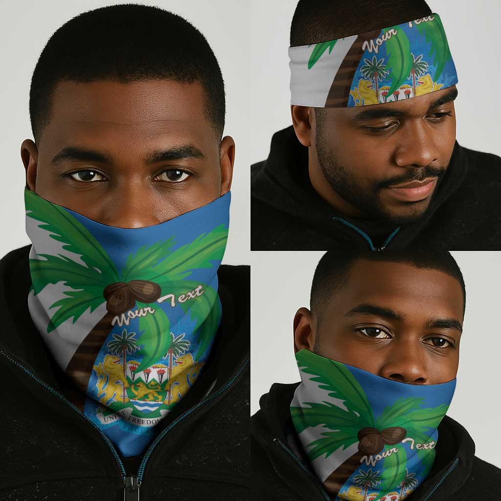 Personalised Afro Sierra Leone Neck Gaiter Coat Of Arms Flag Map LT15