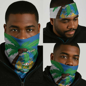 Personalised Afro Sierra Leone Neck Gaiter Coat Of Arms Flag Map LT15