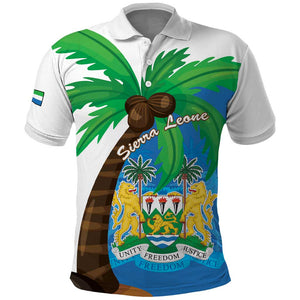 Personalised Afro Sierra Leone Polo Shirt Coat Of Arms With Flag Map