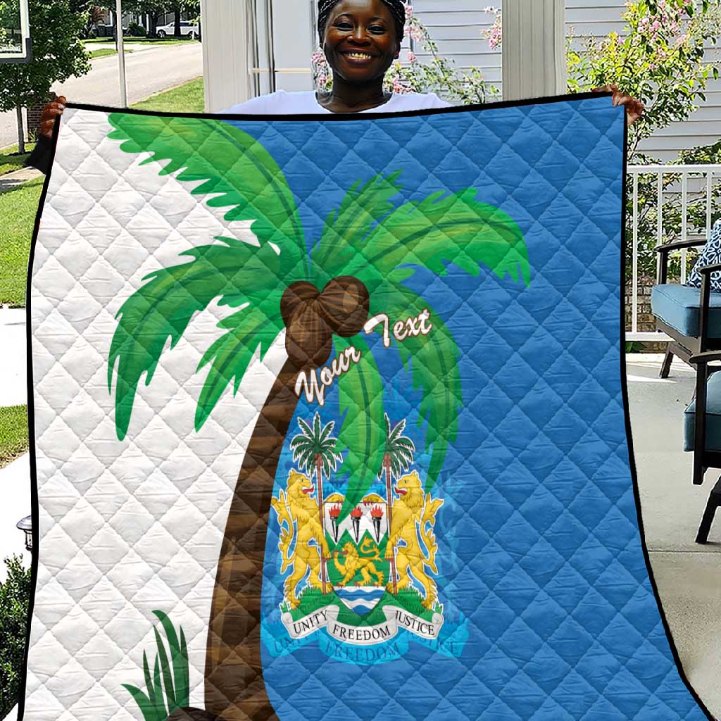 Personalised Afro Sierra Leone Quilt Coat Of Arms With Flag Map