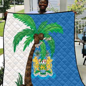 Personalised Afro Sierra Leone Quilt Coat Of Arms With Flag Map