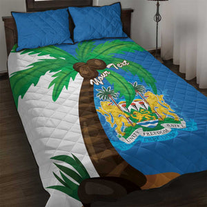 Personalised Afro Sierra Leone Quilt Bed Set Coat Of Arms With Flag Map