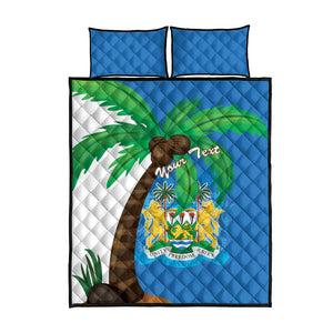 Personalised Afro Sierra Leone Quilt Bed Set Coat Of Arms With Flag Map