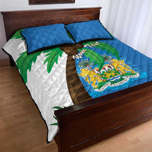 Personalised Afro Sierra Leone Quilt Bed Set Coat Of Arms With Flag Map