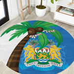 Personalised Afro Sierra Leone Round Carpet Coat Of Arms With Flag Map