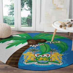 Personalised Afro Sierra Leone Round Carpet Coat Of Arms With Flag Map