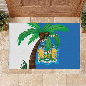 Personalised Afro Sierra Leone Rubber Doormat Coat Of Arms With Flag Map