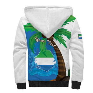 Personalised Afro Sierra Leone Sherpa Hoodie Coat Of Arms With Flag Map