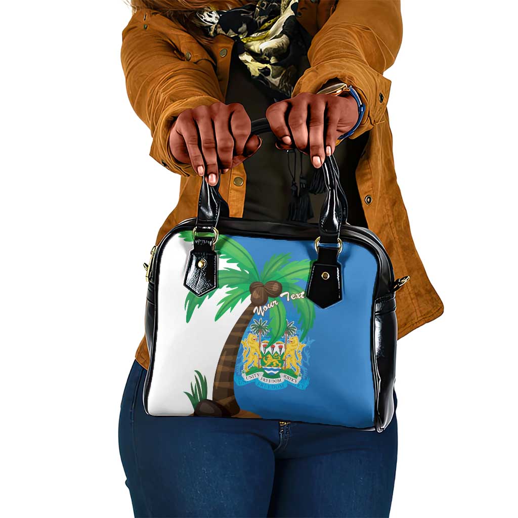 Personalised Afro Sierra Leone Shoulder Handbag Coat Of Arms With Flag Map