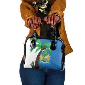 Personalised Afro Sierra Leone Shoulder Handbag Coat Of Arms With Flag Map