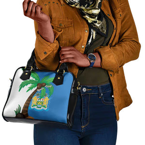 Personalised Afro Sierra Leone Shoulder Handbag Coat Of Arms With Flag Map