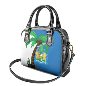 Personalised Afro Sierra Leone Shoulder Handbag Coat Of Arms With Flag Map