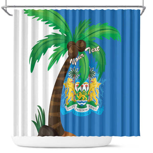 Personalised Afro Sierra Leone Shower Curtain Coat Of Arms With Flag Map