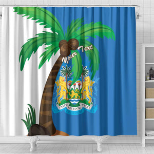 Personalised Afro Sierra Leone Shower Curtain Coat Of Arms With Flag Map