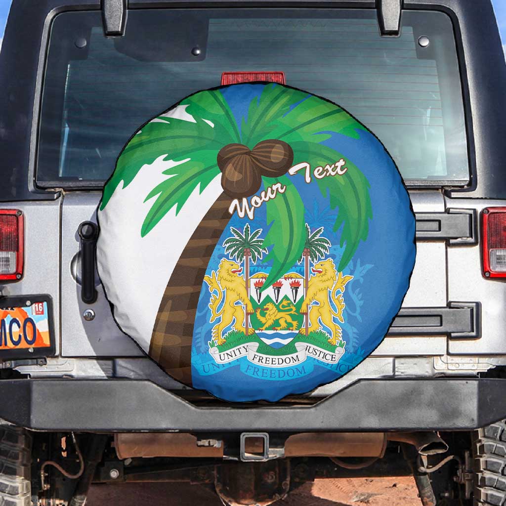 Personalised Afro Sierra Leone Spare Tire Cover Coat Of Arms With Flag Map