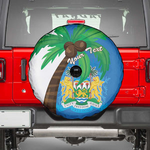 Personalised Afro Sierra Leone Spare Tire Cover Coat Of Arms With Flag Map