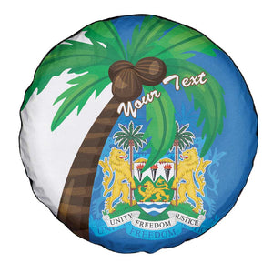 Personalised Afro Sierra Leone Spare Tire Cover Coat Of Arms With Flag Map