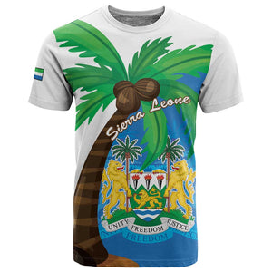 Personalised Afro Sierra Leone T shirt Coat Of Arms With Flag Map