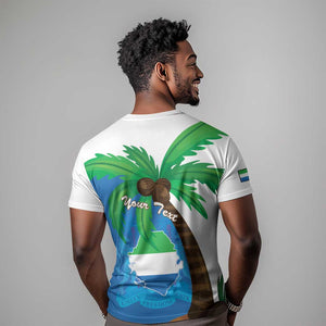 Personalised Afro Sierra Leone T shirt Coat Of Arms With Flag Map