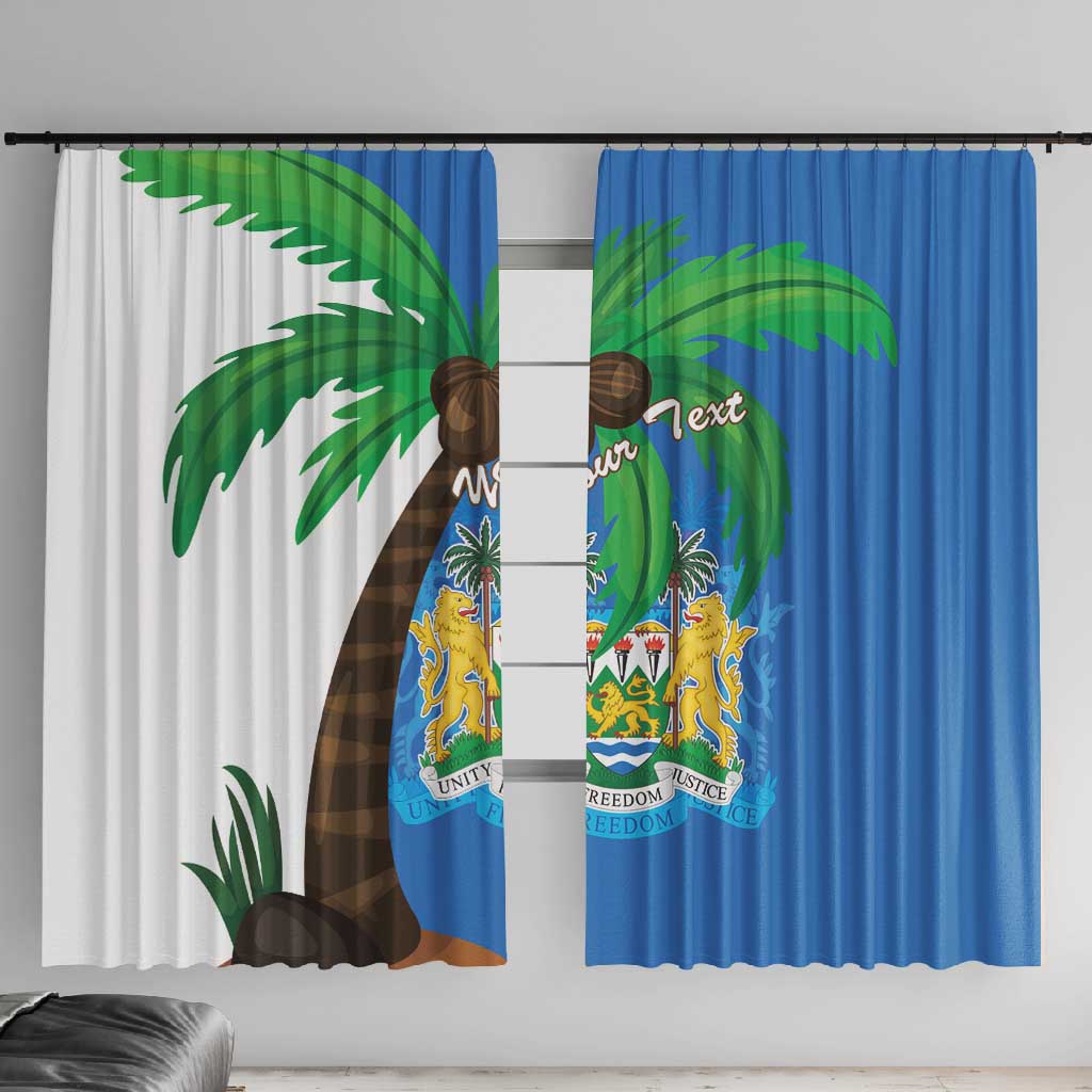 Personalised Afro Sierra Leone Window Curtain Coat Of Arms With Flag Map